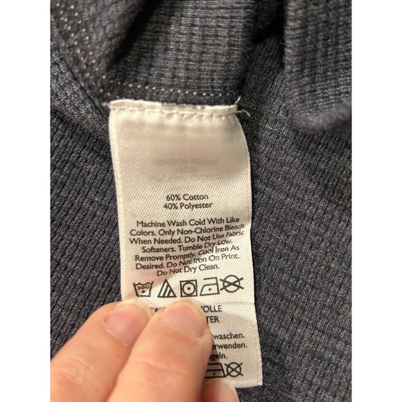 Eddie Bauer Crew Neck Pullover Waffle Knit Sweater Dark Gray Cotton Mens S - Picture 4 of 8